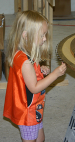 My Daughter helping in the shop.